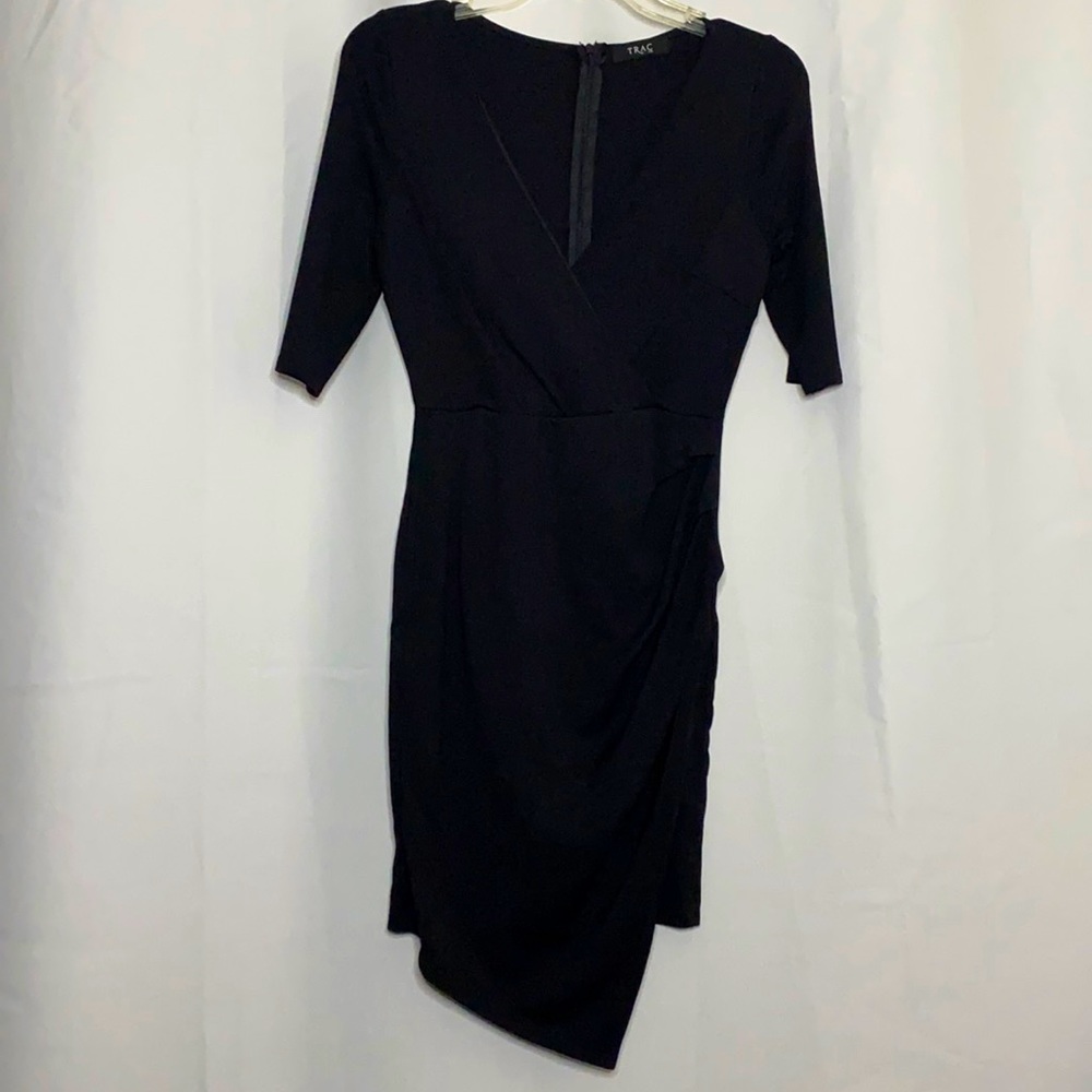 Asymmetrical bodycon black dress size medium